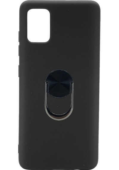 Nettech Samsung Galaxy A41 Uyumlu Leather Ring Nano Arka Koruma Kılıf - Lacivert Lacivert