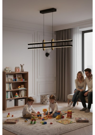 Halo Bronz Lineer Led Sarkıt Avize Kumandalı Dim Edilebilir Yukarı & Aşağı Işık Beyaz Işık