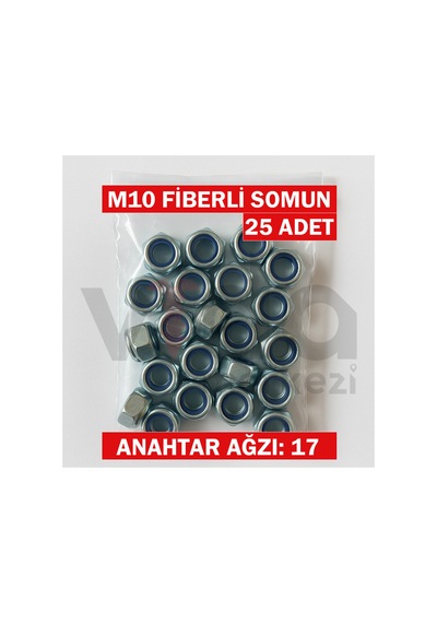 M10 Fiberli Somun 25 Li Çinko Kaplı 1