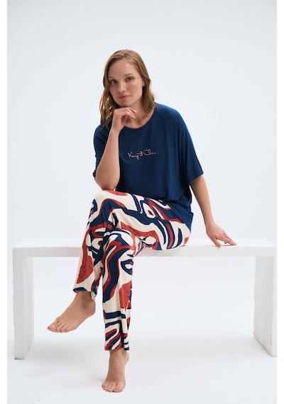 Relax Mode Kadın Lacivert Pijama Takımı- 2039r Relax Mode Kadın Lacivert Pijama Takımı- 2039r