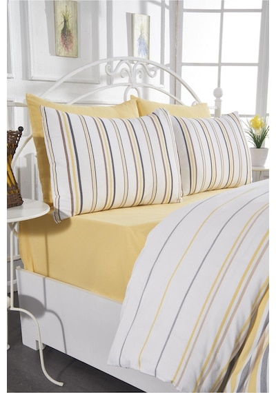 Pamuklu Sarı Çarşaflı Çift Kişilik Nevresim Takımı 200x220 Sarı