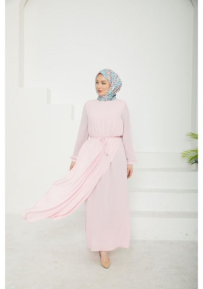 Armine Trend Kolları Lastikli Astarlı Elbise-rose 25yt927 Rose Armine Trend Kolları Lastikli Astarlı Elbise-rose 25yt927 Rose