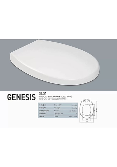 Nkp Genesis Duroplast Yavaş Kapanan Klozet Kapağı - Nkp0401