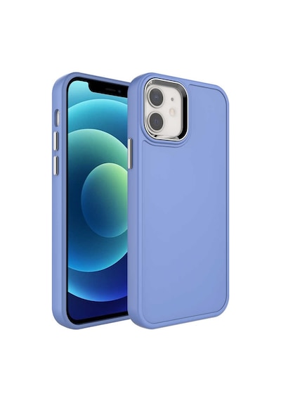 Zore İphone 11 Uyumlu Metal Çerçeve Ve Buton Tasarımlı Sert Ogaa Botox Kılıf-lavendery Gray
