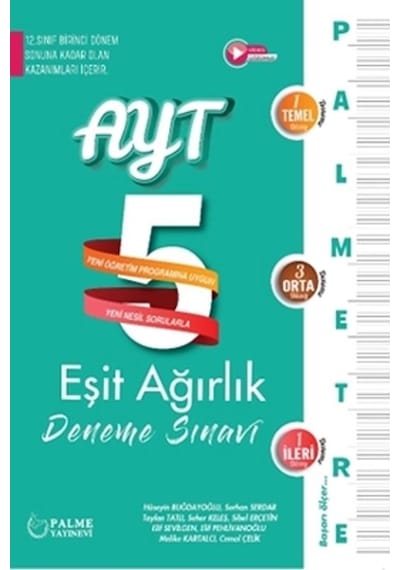 Palme YKS AYT 5 Deneme Sınavı Eşit Ağırlık Palmetre 1. Dönem