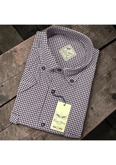 Eren Style Linen Keten Klasik %100 Cotton Kısa Kollu Terletmeyen Gömlek Kahverengi