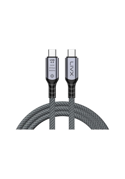 Fast Usb 4.0 40gbps, 240w, 8k60hz Usb4.0 Usb-c Kablosu 1 Metre Gri Klv-01 Standart