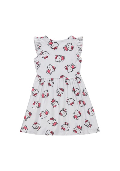 Hello Kitty 6-9 Yaş Elbise - Kırık Beyaz