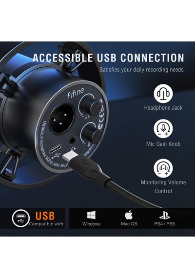 K688 Usb - Xlr Dinamik Yayıncı Youtuber Bilgisayar Oyuncu Stüdyo Mikrofonu