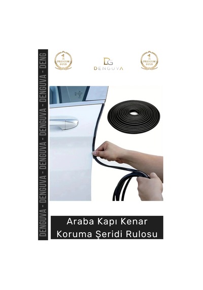 Fitilşerit Otomobil Kapı Kenar Metal Klipsli Kauçuk Esnek Darbe Çizilme Koruma Fitil Şeridi Rulosu