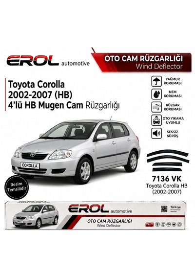 Toyota Corolla 2002-2007 4'lü Hb Mugen Cam Rüzgarlığı