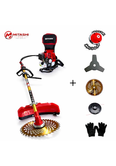 Mitashi Pro ST07 Benzinli Sırt Tırpan Çim Biçme Makinesi + Aksesuarlar