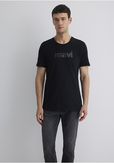 Mavi - Mavi Logo Baskılı Siyah Tişört 065199-900-Siyah