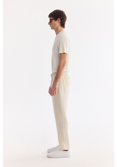 Avva Erkek Ekru Beli Lastikli Nefes Alan Modal Karışımlı Soft Touch Relaxed Fit Jogger Pantolon A61y3031