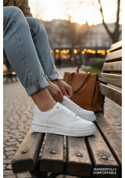 Enoch Dunk Low Kalın Düz Tabanlı Erkek Casual Sneaker Beyaz