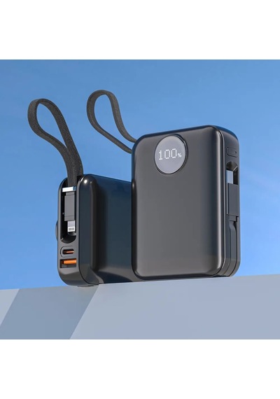 Dexim Cz04 45w Pd Dahili Lightning& Type-c Kablolu 10000 Mah Powerbank Açık Gri - Gri