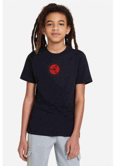 Tshirthane Naruto Logo Baskılı Unisex Çocuk Siyah T-Shirt