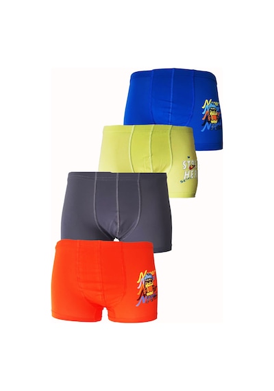 Hepsine Rakip 4'lü Erkek Çocuk Boxer Pamuklu Renkli Rahat Karışık Paçalı Don LXX