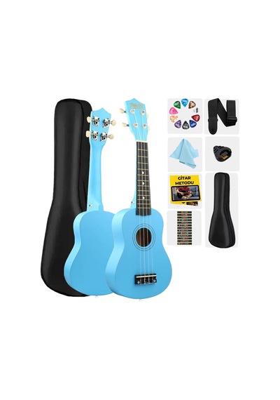 Midex UKX-901BL Mavi Soprano Ukulele (Askı Çanta Metod Pena) Midex UKX-901BL Mavi Soprano Ukulele (Askı Çanta Metod Pena)