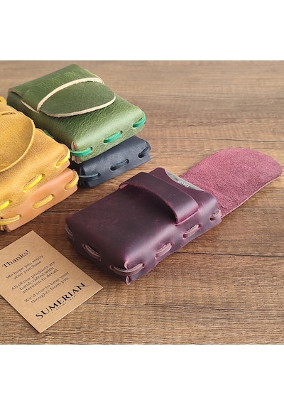 Sumerian Leather Craft Deri Sigara Kılıfı Fuşya