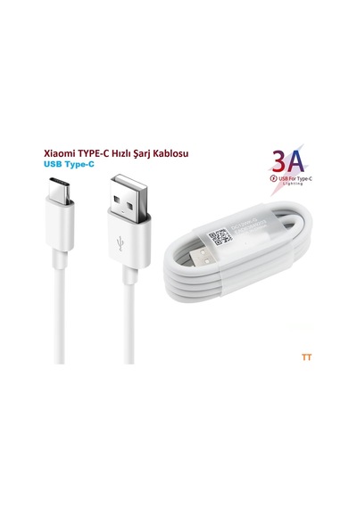 3a Xiaomi Uyumlu Type-c Hızlı 1 Metre Şarj Kablosu