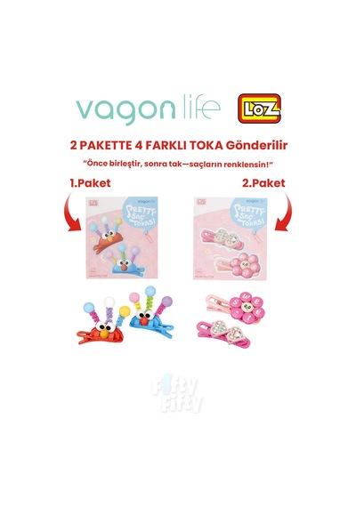 4'lü Saç Toka Seti Önce Birleştir,sonra Tak 2 Paket 4 Adet Gönderilir Yapı Toka Seti Ff 7104-7134
