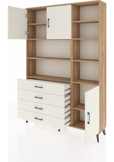 Arges Dolap 9 Raflı 4 Çekmeceli 3 Kapaklı 132x30x195 Çam-ayta... Çam Arges Dolap 9 Raflı 4 Çekmeceli 3 Kapaklı 132x30x195 Çam-ayta... Çam