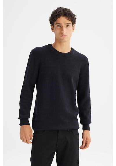 Lee %100 Pamuk Regular Fit Erkek Triko Kazak L2520373001 Siyah
