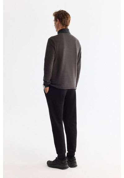 Avva Erkek Antrasit Soğuğa Dayanıklı Fermuarlı Dik Yaka Polar Regular Fit Sweatshirt A42y1380