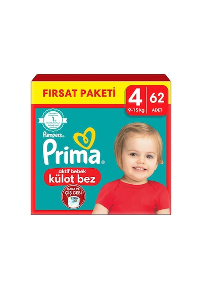 Prima Külot Bebek Bezi 4 Beden 62 Adet Maxi Fırsat Paketi