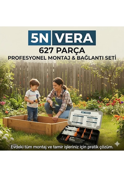 627 Parça Vida Dübel Seti Organizer Kutu Montaj Ve Tamir Seti Çivi Pul Kanca 11 İnc