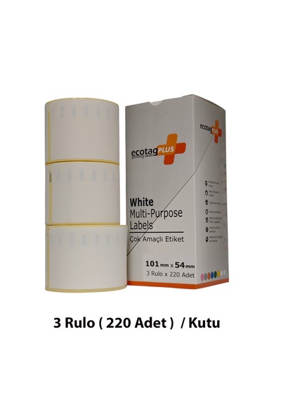 Ecotagplus Dymo Muadili Etiket - 101 Mm X 54 Mm - 3 X 220 Adet - Eko Paket - 99014 1