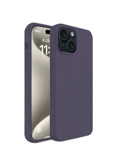 Apple İphone 15 Kılıf First Silikon - Mürdüm