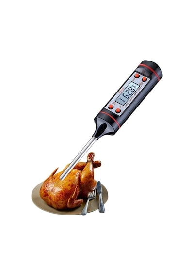 Dijital Yemek Gıda Mutfak Termometre Sıcaklık Ölçer Tp-101 Beyaz