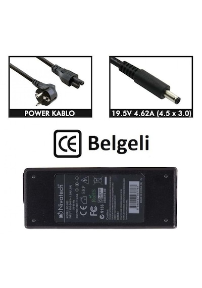Nıvatech 19.5v - 4.62a 4,5 3,0 Notebook Adaptor