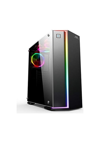 Powerboost Vk-g3906s Tempered Glass Pencereli, 3x120mm Rgb Fanlı, Rgb Şerit Ledli Ön Panel, Siyah Midtower Oyuncu Kas