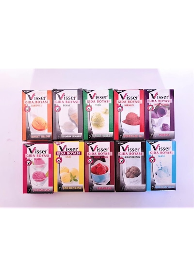 Visser Toz Gıda Boyası 10 Lu Paket 10 Renk