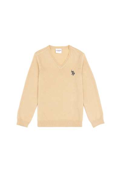 U.S. Polo Assn. Kız Çocuk Kum V Yaka Basic Kazak 50294198-VR085