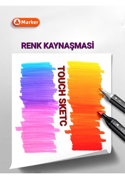 Touch Sketc 60 Li Cift Tarafli Art Marker Kalem Seti Çanta Stand Ile