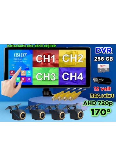 Dokunmatik Video Müzik Dvr Ekran 4 Ad 720p Ahd 170'' Kamera