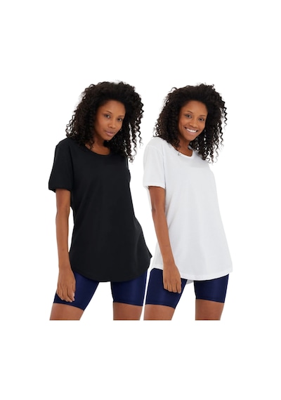 Beyaz-siyah 2 Li Paket Regular/normal Kesim Pis Yaka Kısa Kollu Kadın T-shirt Beyaz-siyah Beyaz-siyah 2 Li Paket Regular/normal Kesim Pis Yaka Kısa Kollu Kadın T-shirt Beyaz-siyah