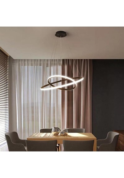 İkili Halka Model Sarkıt Modern Beyaz Işık Ultra Power Led Avizev
