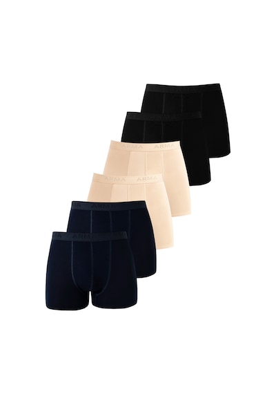 Arma Yıldız 6'lı Paket Erkek Pamuklu Likralı Esnek Kumaş Renkli Boxer Çok Renkli