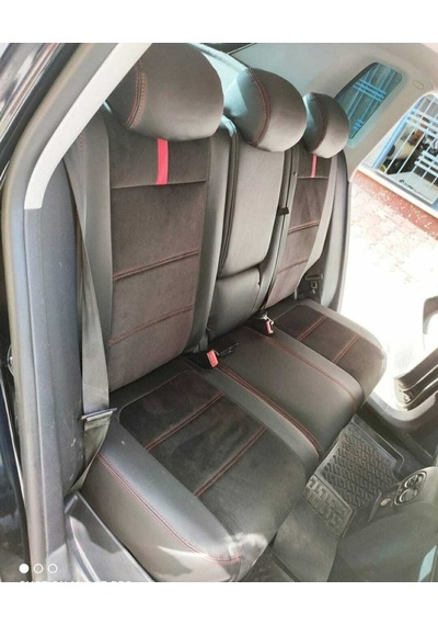 Volkswagen Tiguan 2008 2015 Arası Siyah Taytüyü Siyah Deri Karışımı Kırmızı İp Kırmızı Şerit