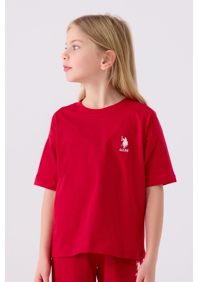 U.S. Polo Assn. U.s. Polo Assn Kız Çocuk Kırmızı Bermuda Takım 5274-43838 Kırmızı