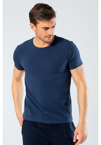 Cacharel 1331 O Yaka Kısa Kollu Erkek T-shirt - İndigo Indigo