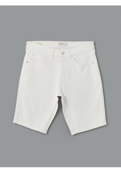 Lcw Jeans Beyaz Slim Fit Erkek Jean Şort
