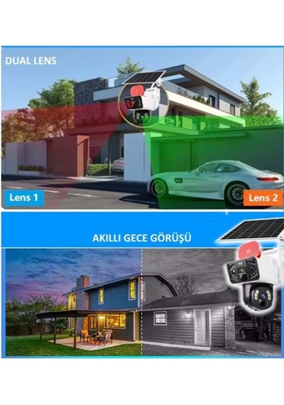 O-kam-3915 4g 6mp Dual Lens Solar Ptz Camera Beyaz