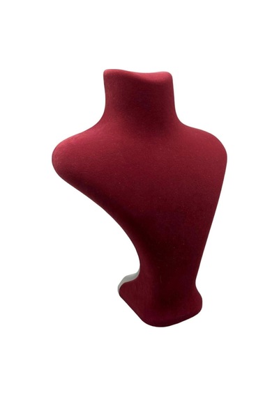Yerli Üretim Londra Model Süet Kumaş 22/18 Cm Kırmızı Renk Kolye Sergileme Mankeni Çok Renkli
