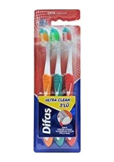 Ultra Clean 3&apos Lü Diş Fırçası Açık Ahşap